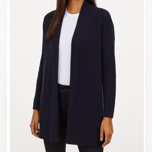 J. Jill Navy Blue Open Front Cotton Blend Cardigan Sweater Size Medium